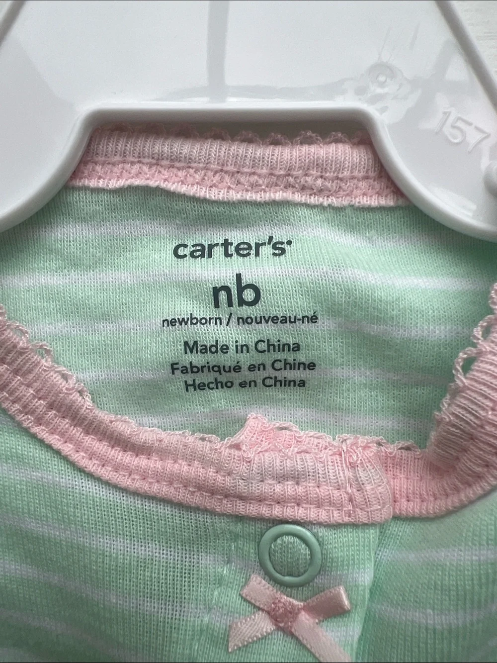 Carter's Mint Green and Pink Butterfly Short-Sleeve Baby Romper